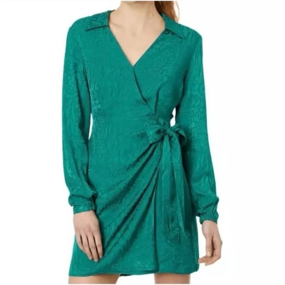 Lilly Pulitzer Nicolina Faux Wrap Dress Size 2 Evergreen Party Animal Jacquard